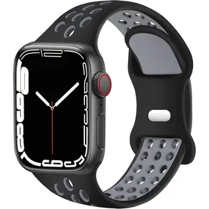 Sport Band for Apple Watch Band 38mm 40mm 41mm 45mm 44mm 42mm 49mm for Women Men,Soft Silicone Breathable Wristband Replacement Strap for iWatch Ultra 2 SE Series 9 8 7 6 5 4 3 2 1 Accessories Wearable