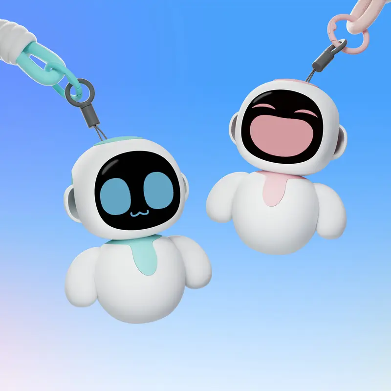 Energize Lab, Eiliko Aquamarine - Your Tiny AI Charm Robot That Matches Every Daily Outfit, Fun Electronic Pendant Toys, for Couples and Best Friends.