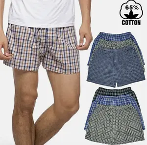 Mens 3-12 Pack Boxer Briefs Plaid Underwear Cotton Trunk, Size M-2XL