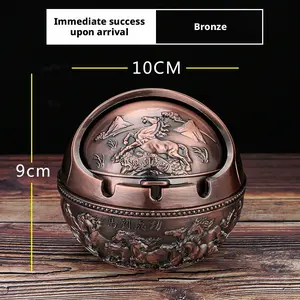 Instant Success Ashtray for Home Living Room Creative Personality Trendy with Lid Anti-Flying Ash Anti-Smoke Odor Ashtray Ornament