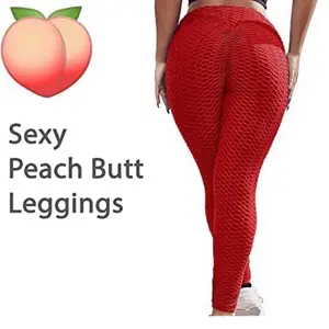 Red Textured Leggings Size Large