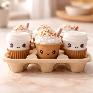 Kawaii Coffee Tic Tac Toe Game – 3D Printed PLA Cold & Hot Cups with Coaster Board – Cute Coffee Lover Gift, Gift for her, kawaii coffee toy