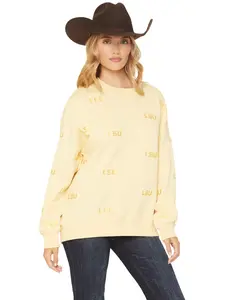 Gameday Women's Lsu Embroidered Crewneck - Lsu1-Rittrept-Ltr440