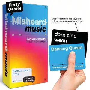1pc Misheard Music, Party Card Game for Group Gatherings, Perfect for Halloween, Christmas, and New Wedding Birthday Parties, Party Game Cards