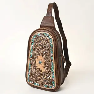 Park Hill Hand Tooled Leather Sling Bag