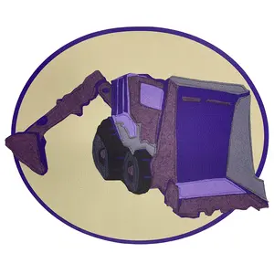 Wipeable Placemat Purple Backhoe