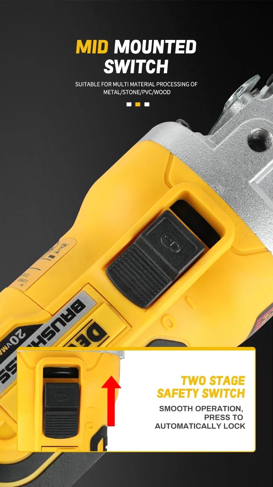 DeWalt Cordless Angle Grinder 20V MAX 9000RPM Brushless BL Motor Lithium Ion for Steel Cutting Polishing Workshop Tool