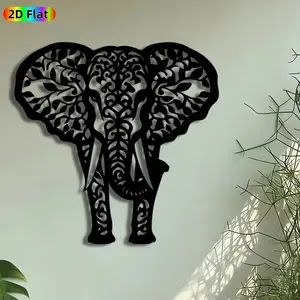 1pc Ornate Elephant Metal Wall Art, Intricate Elephant Statue Mural, Intricate Craftsmanship, Artistic Metalwork, Perfect for Housewarming, Diwali Decor, Perfect for Living Room Garden Fence Patio Wall Decor, Ideal Gift for Wildlife Enthusiasts.