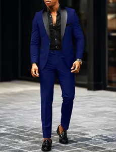 Men's Business Suit Set Slim Fit Blazer and Trousers Formal Wear