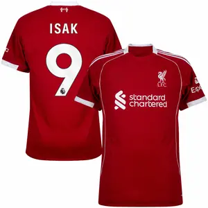 Unisex Liverpool Club Premier League Isak 9 2025/26 Home Replica Jersey