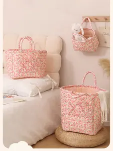 New Floral Foldable High-Quality Grocery Shopping Bag, Multifunctional Storage Basket, Durable Reusable Handbag for Everyday Use