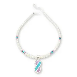 Mine Finds by Jay King Multigemstone Inlay Pendant with Bead Necklace