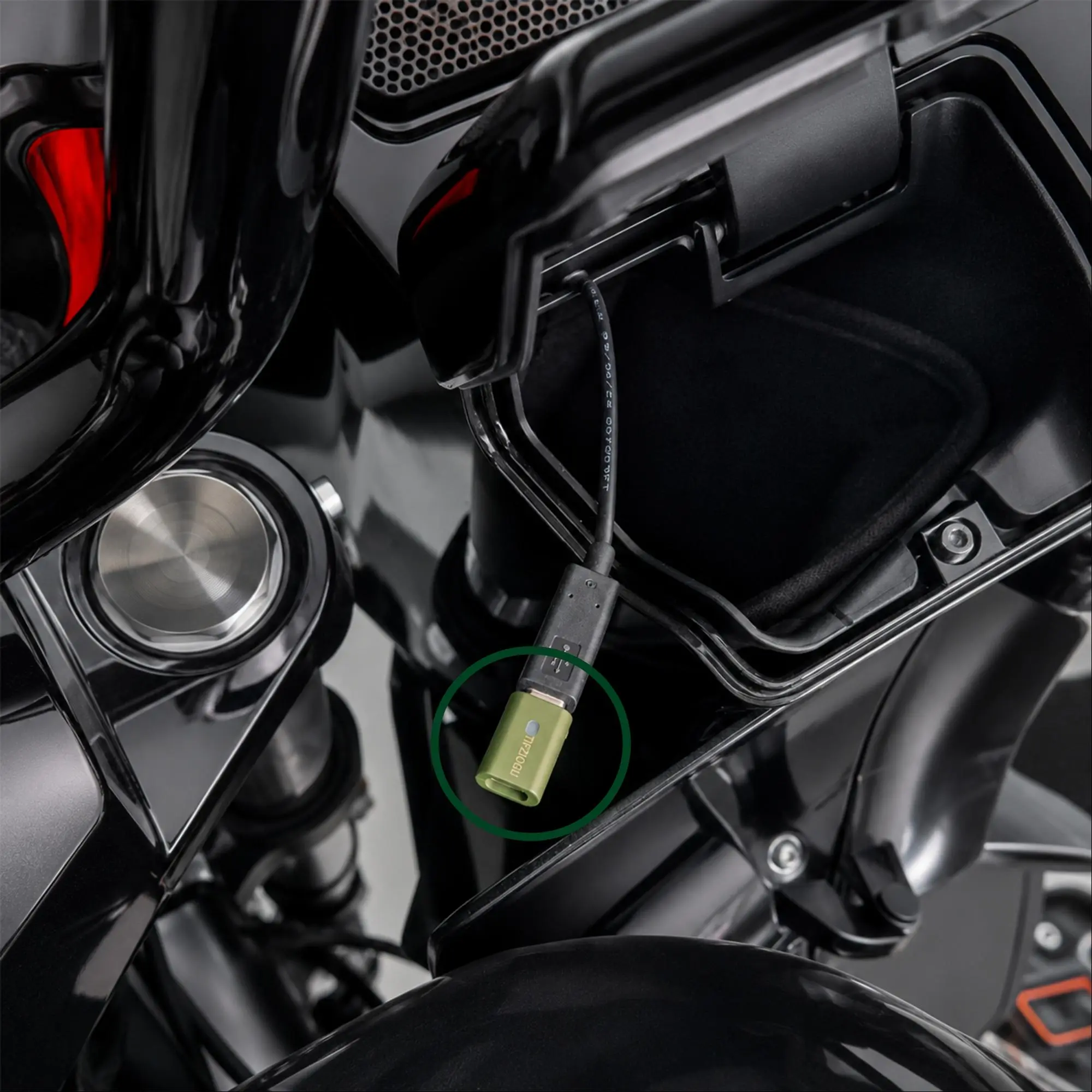 Motorcycle CarPlay Bluetooth Headset Bypass Adapter - Factory CarPlay Required, No Headset Needed, USB-C Passthrough Charging, Audiopass, Plug&Play