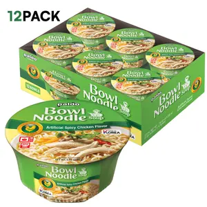 Paldo Fun & Yum Instant Cup Noodle Soup Bowl with Chicken Flavored Broth, Pack of 12, Best Oriental Style Korean Ramyun, Most Loved Korean Noodles, 86g (3.03 oz) (Pack of 12)