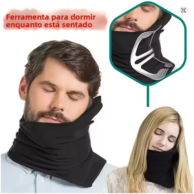 HOXEZU Orthopedic Cervical Neck Pillow - Supportive Head Cushion, Ergonomic Neck Support, Breathable Cushion with Portable Storage Bag, Travel Accessories for Airplane, Car, In Car
