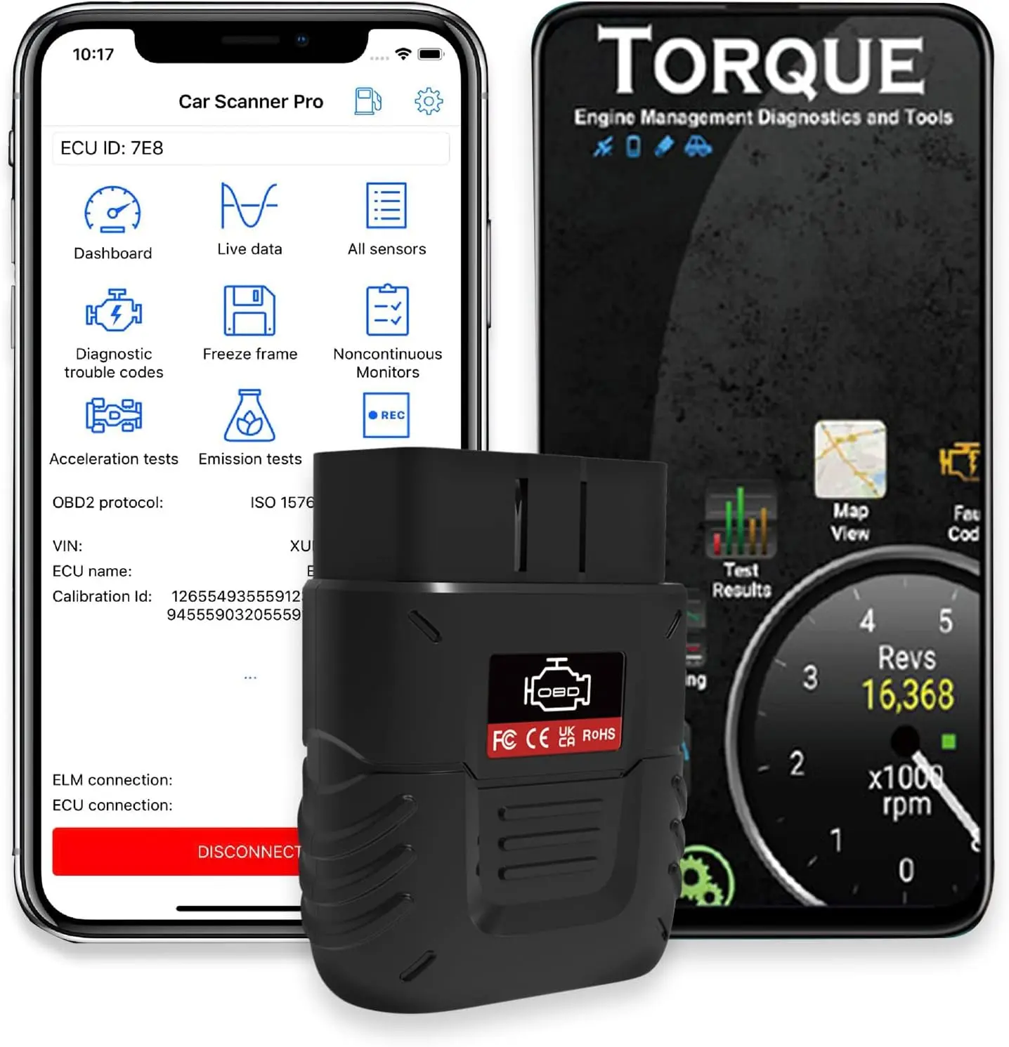 OBD Scanner Bluetooth Auto Diagnostic Scan Tool Car Fault Check Engine Light Wireless Car Code Reader for iOS & Android Compatible for All OBDII Protocol Vehicle Bluetooth .