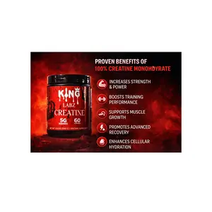 King Labz Creatine Monohydrate – 5g Per Serving | Strength & Training Support | Unflavored | 60 Servings