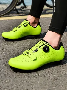 Women's Sporty Speed Cleats Solid Color Cycling Shoes, Sport Breathable Comfortable Cycling Shoes, Professional Cycling Footwear for Women