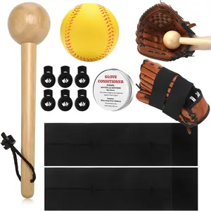 11 count Baseball Glove Break in Kit Include Glove Mallet  Shaping Hammer Practice Ball 6 Locks 2 Wrap Band and Conditioner for Youth Adult Softball Baseball Catchers Accessories