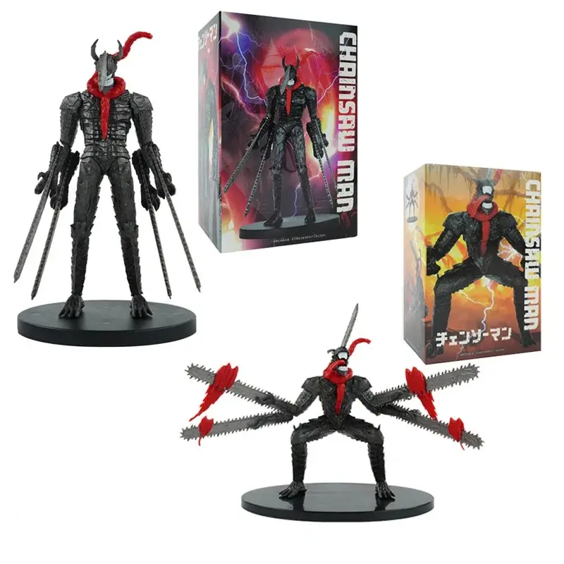 Anime Chainsaw Man Sword Figure PVC 4 Knife Squat Fighting Action Desktop Collection Ornaments Model Toy Gift 15CM
