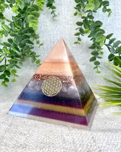 EMILIA - Orgonite Pyramid - EMF Protector - Rose Quartz and Copper Metal