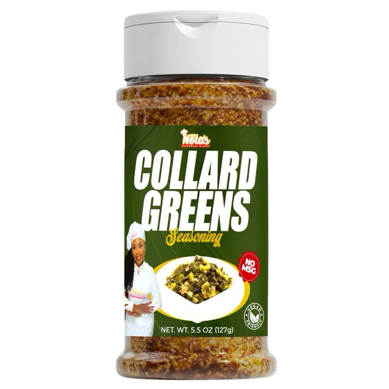 Miss Nola's , Collard Greens Seasoning, Herbs , Spices & Mixed Seasoning, 5.5oz Bottle Natural Pack
