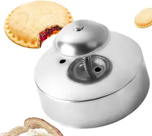 3-1/2 Inch DIY Stainless Steel Round Cutter for Kids, Sealer and Decruster for Making Sandwiches, Hamburgers, Pie and More, 5.12 x 3.19 x 1.3 inches Tin