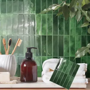 20 self-adhesive wall decals. Peel and stick. Waterproof and stain-resistant. Suitable for living rooms, kitchens, bathrooms, balconies, and sink areas. Decorative accent wall decals. Dimensions: 9 x 11.4 inches. Thickness: Approximately 2.5 mm.