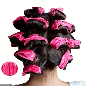 Soft Pillow Cloth 10pcs No Heat Hair Curlers - DIY Polka Dot Foam Rollers For A Good Night's Sleep-DGS5