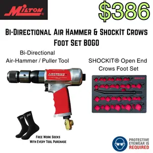 Bi-Directional Air Hammer & ShockIt Crows Foot Set BOGO