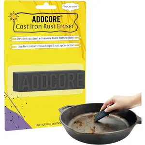 Rust Eraser,  Rust Remover for Cast Iron Pans,  & Tools, Hard Anodized Cookware and Other Pots, Remove Rust from Any Metallic Surface - 1 Pack