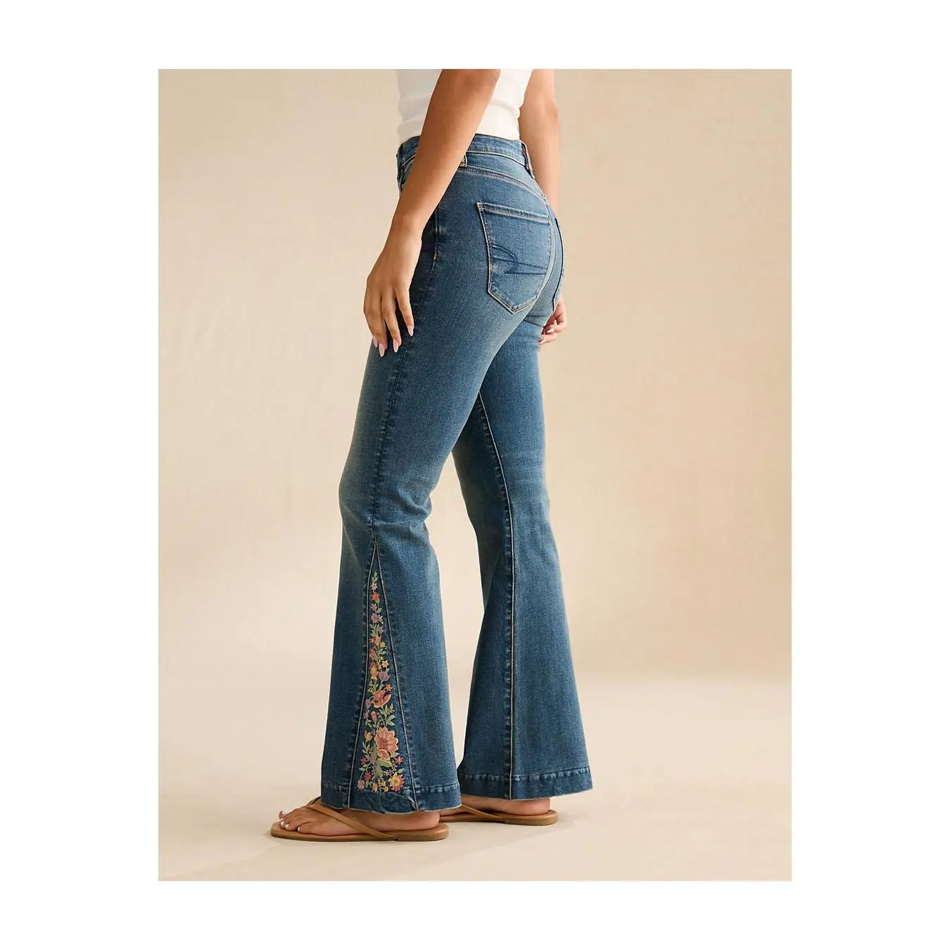 AE Super High-Waisted Embroidered Flare Jean
