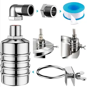 Float Valve 1/2” to 3/4” – 304 Stainless Steel Automatic Water Level Control Valve, Fully Auto Shutoff for Tank, Pool, Livestock Trough, Aquarium – Rustproof & Reliable
