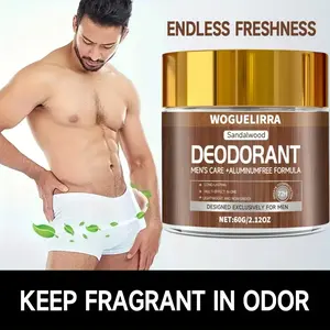1pc Sandalwood Deodorant for Men, Aluminum-Free, Lightweight Non-Greasy, 72-Hour Long-Lasting Scent, 60g, Male Care Essential
