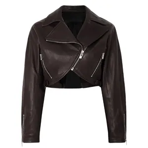 Renna Asymmetric Cropped Biker Jacket