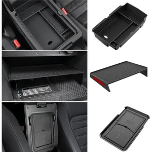 3PCS Center Console Organizer Compatible with Honda CRV 2023 2024 2025 2026 CR-V Hybrid Armrest Organizer Tray Hidden Storage Box ABS Material