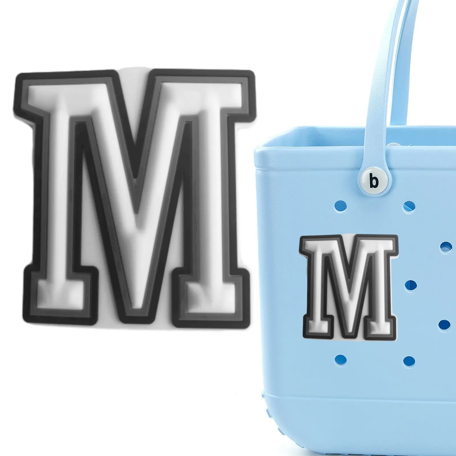 1pc 3D Letter Decors For Bag, Personalizing Handbag Charms For Beach Style Bag