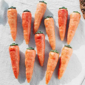 Crystal Carrot Carving - Realistic Orange Carrot Design with Green Top