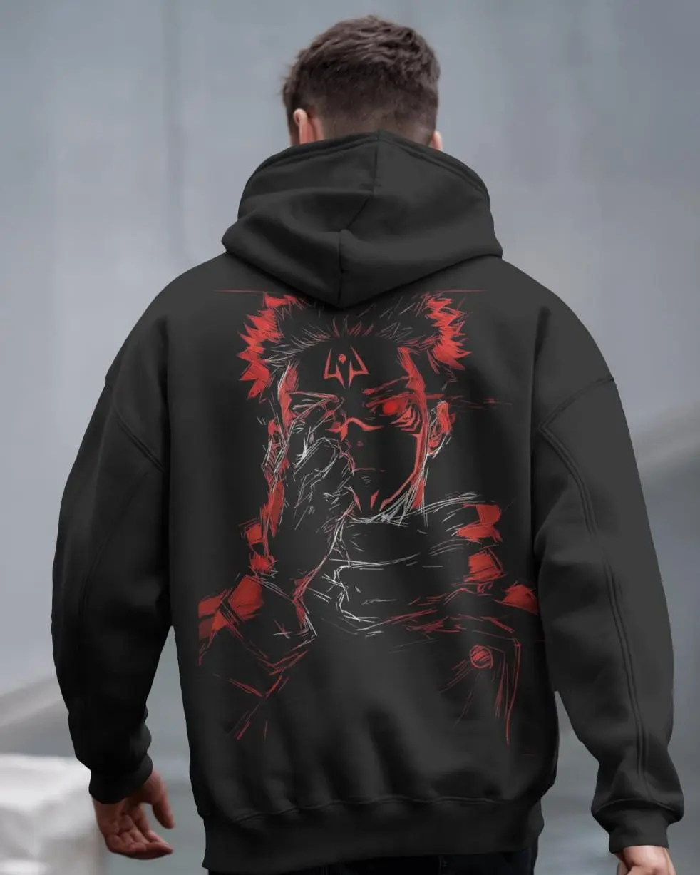 Sukuna Anime Hoodie | Jujutsu Kaisen, Cool Men Shirt, Streetwear Clothing, Best Gift For Boyfriend, Clean Lines, Minimalist Look