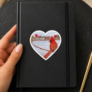 Cardinal Memorial Sticker | “I’m Still With You” Heart Decal | Red Bird Sympathy Gift | Waterproof Vinyl Sticker | Memory Loved One Journal Laptop Car