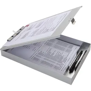 212 MAIN Silver Business Source Storage Clipboard - 1.5x9.2x14 in., Deep Compartment, Smooth Surface, Important Document Organizer, Paper Organizers, Office Filing Accessory
