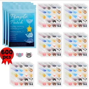 600pcs Cartoon Acne Patches, Face Water Gel Absorption Cover, Tea Tree Acne Patch, Cute Star Shape Acne Stickers, Pimple Patch
