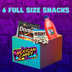 International SURPRISE Snack Box - 6 Full Size Snacks and Drinks - No Substitutions - International Chips, Drinks, Candy Food Fries - Sweet & Savory Multipack