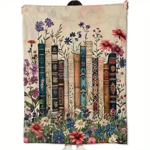 Vintage Book Blanket Gifts for Women, Retro Readers and Throw Blankets, Soft Comfy Lightweight for Room Couch Bed Car Modern Reading Decor, Literary Lover