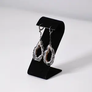 Long "Huggie" OCCO Agate Earrings