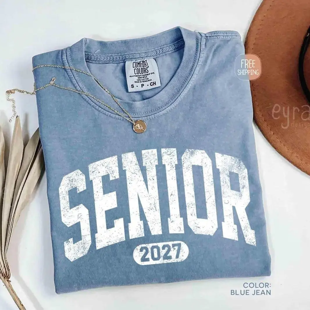 Comfort Colors Senior 2027 Shirt, Class of 2027 Graduation Tee, High School Senior Graphic T-Shirt, Senior Year Gift for Future Graduates
