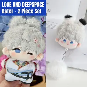 2pcs, Love and Deepspace Anime Plush Doll + Cute Plush Keychain, Collectible Stuffed Character Figure, Premium Soft Toy - Keychain Bag Car Charm, Desk Shelf Room Decor, Birthday Christmas Valentine Party Gift for Anime Fans Teens