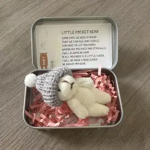 Cute Teddy Bear Plush Toy Gift Set, Includes Card & Hat, Perfect Encouragement Present for Family Friends, Quirky Gift, Birthday Gift Box, Christmas Thanksgiving Gifts, Gift Box