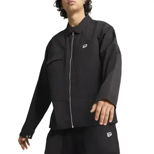 PUMA Mens Downtown Relaxed Jacket Athletic Outerwear Casual - Black