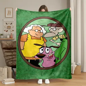 1pc Plush Dog Hero Blanket, HD Digital Print Design, Soft Comfortable All-Season Nap Blanket, Sofa Bed Camping Travel Gift